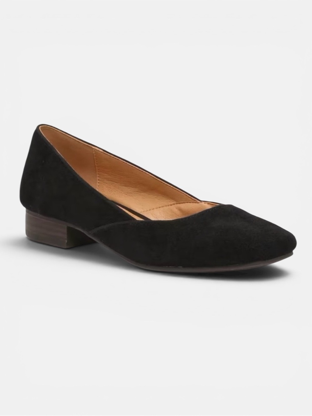 Crown Vintage Talzie Black Suede Women's Flats Minimalist Workwear | Size 9